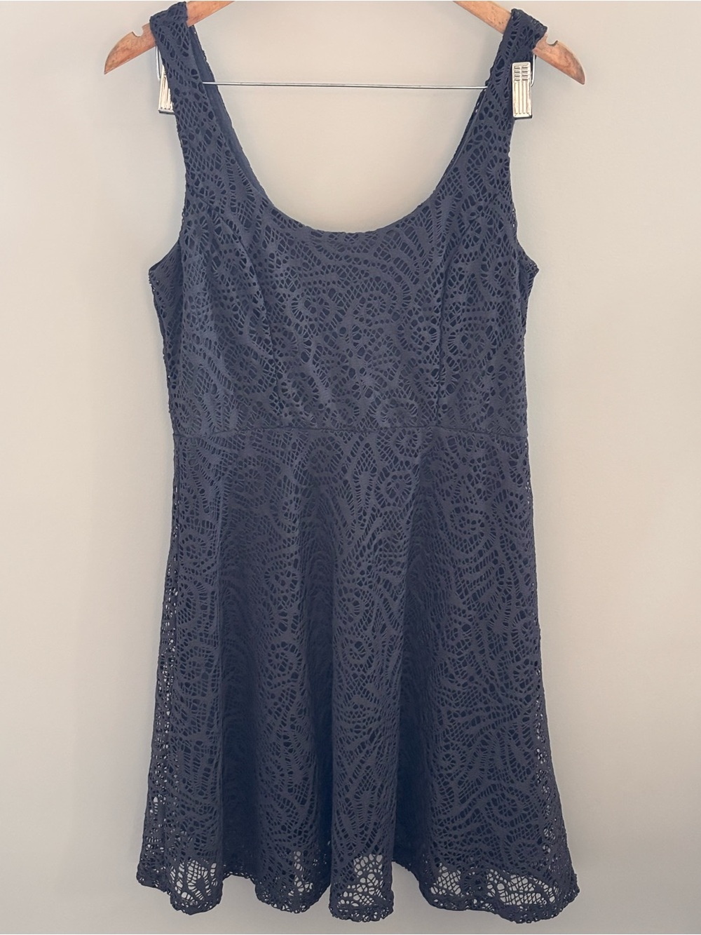 Apt. 9 Dark Grey Crochet Scoop Mini Dress